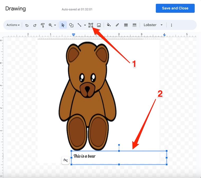 how to add words to a picture on google docs