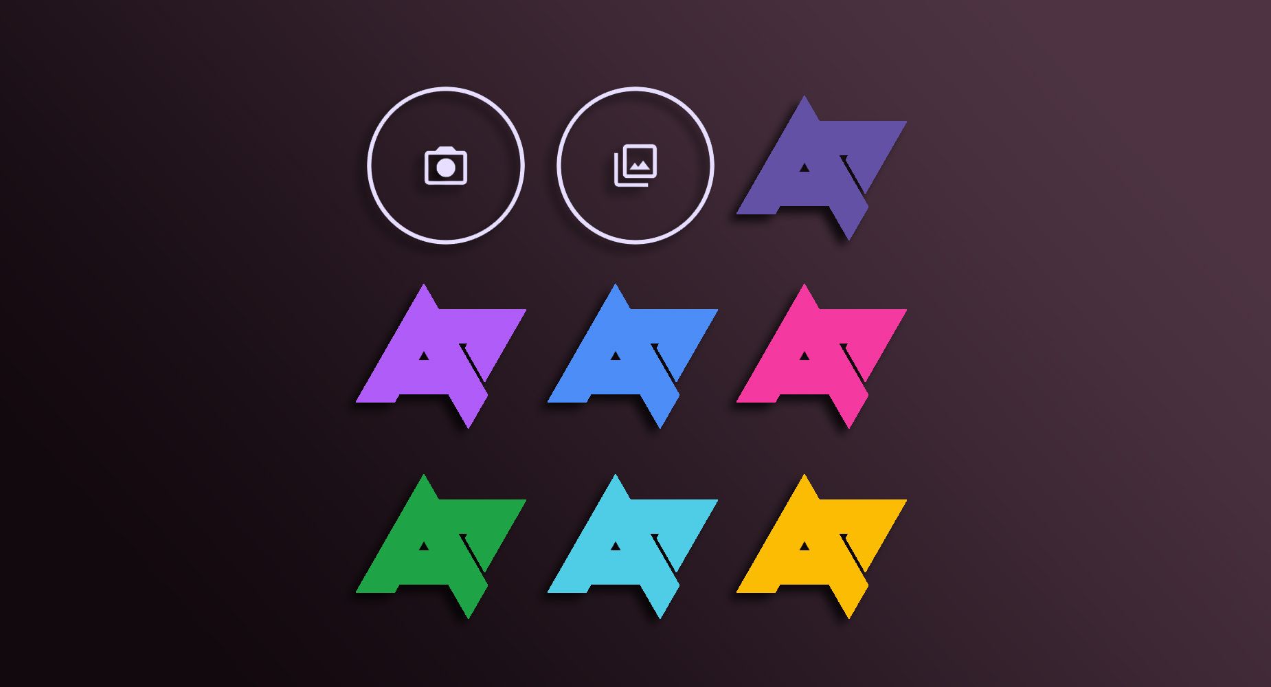 Android user profile icon select with AP logos