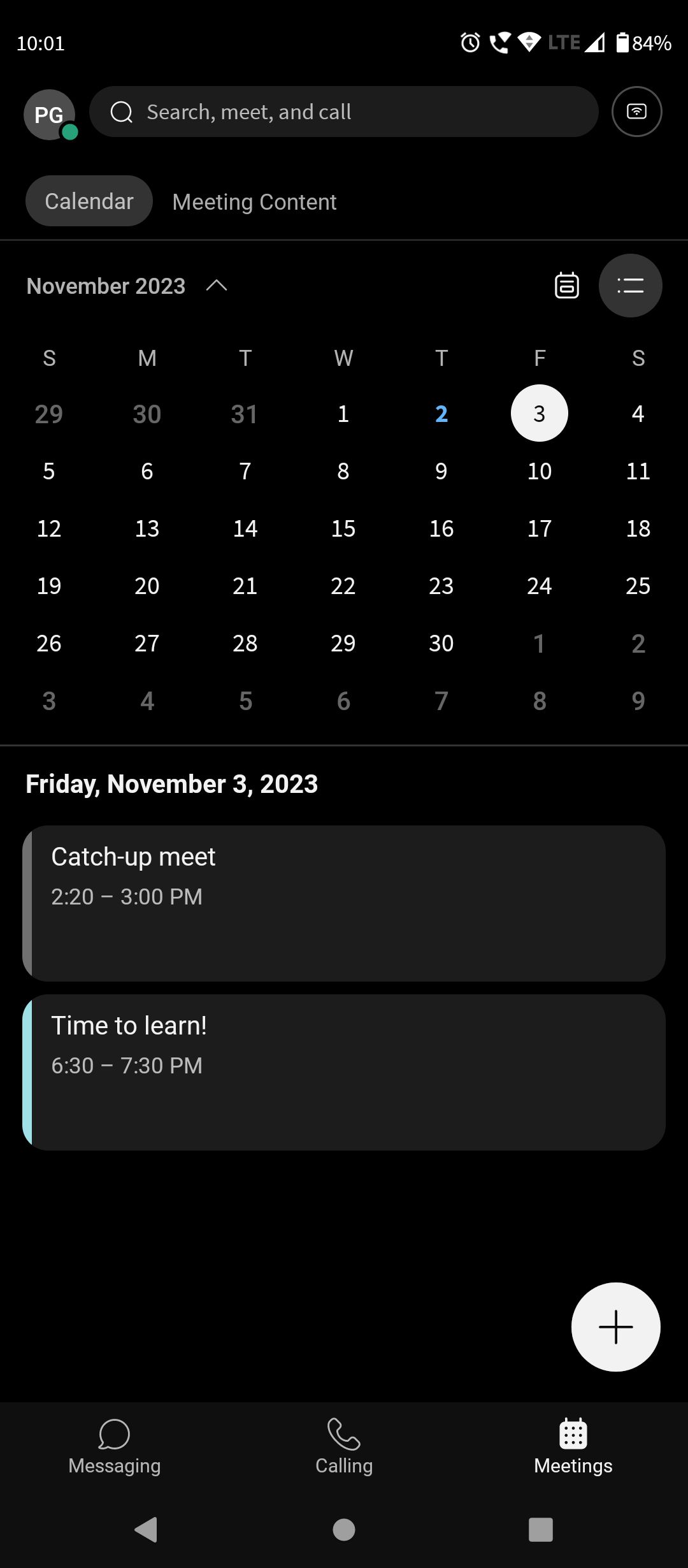 Tap the date for which you've scheduled the meeting you want to cancel