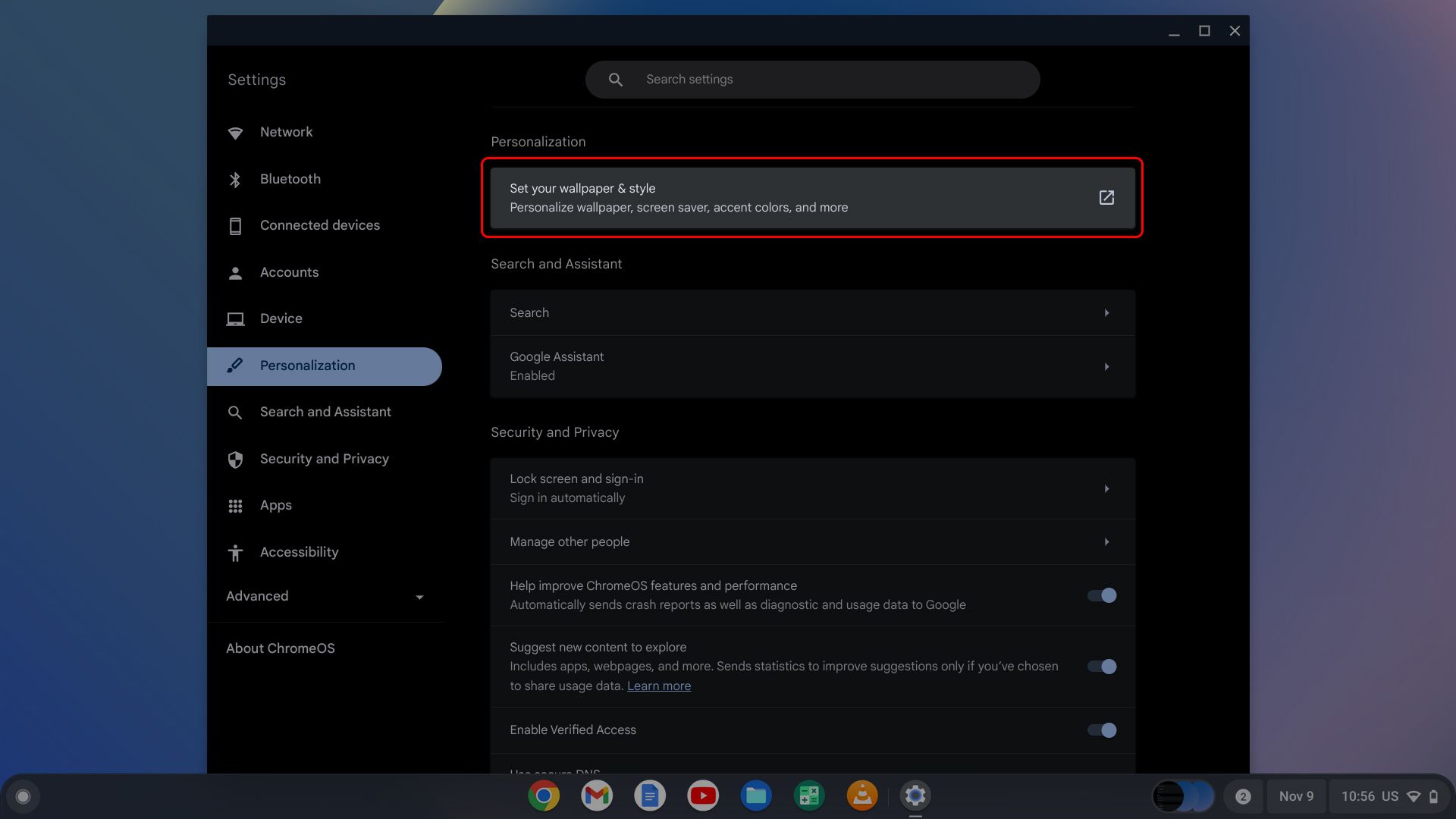 How to use the Chromebook Personalization Hub
