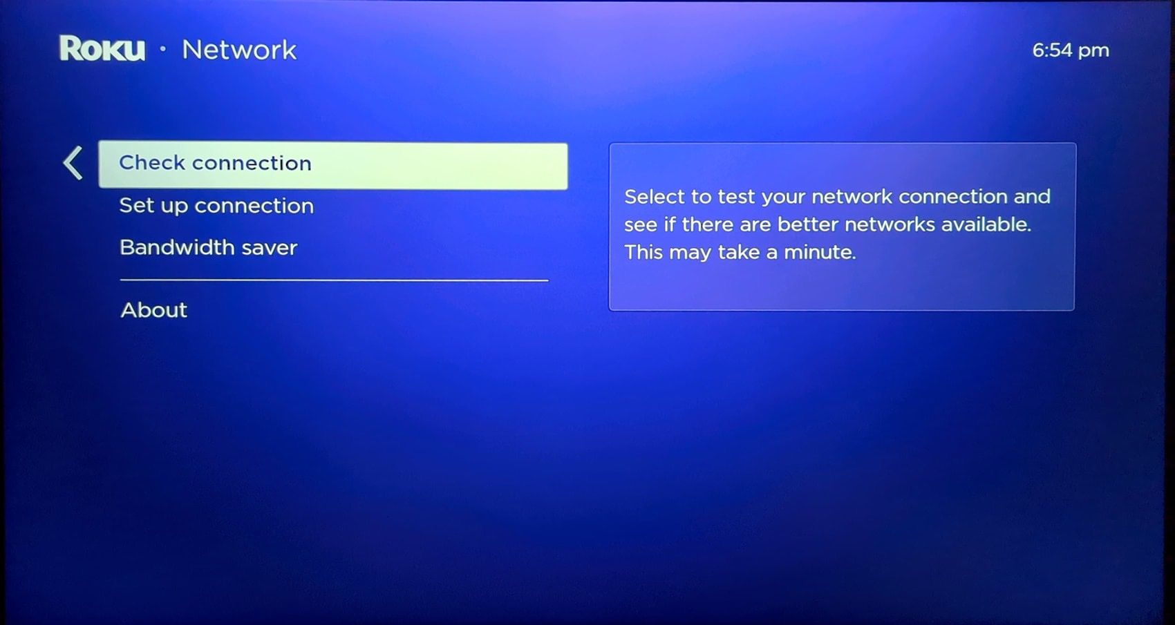 Check Wi-Fi connection on Roku