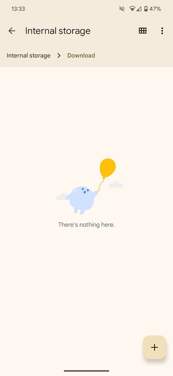 screenshot of files by google app's downloads screen