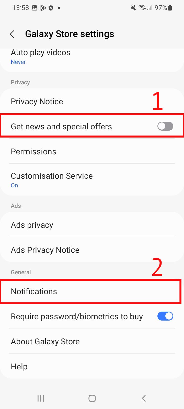 Samsung Galaxy Store: How to turn off ads and notifications