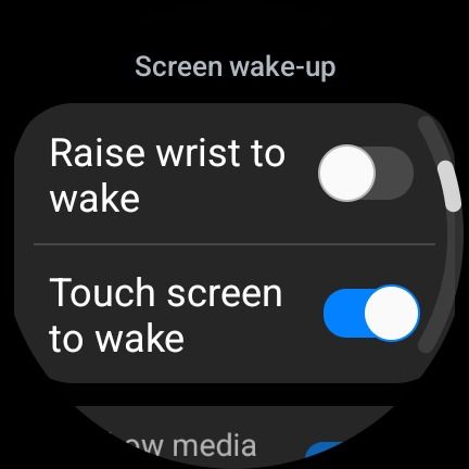samsung galaxy watch 6 screenshot showing screen wake up options