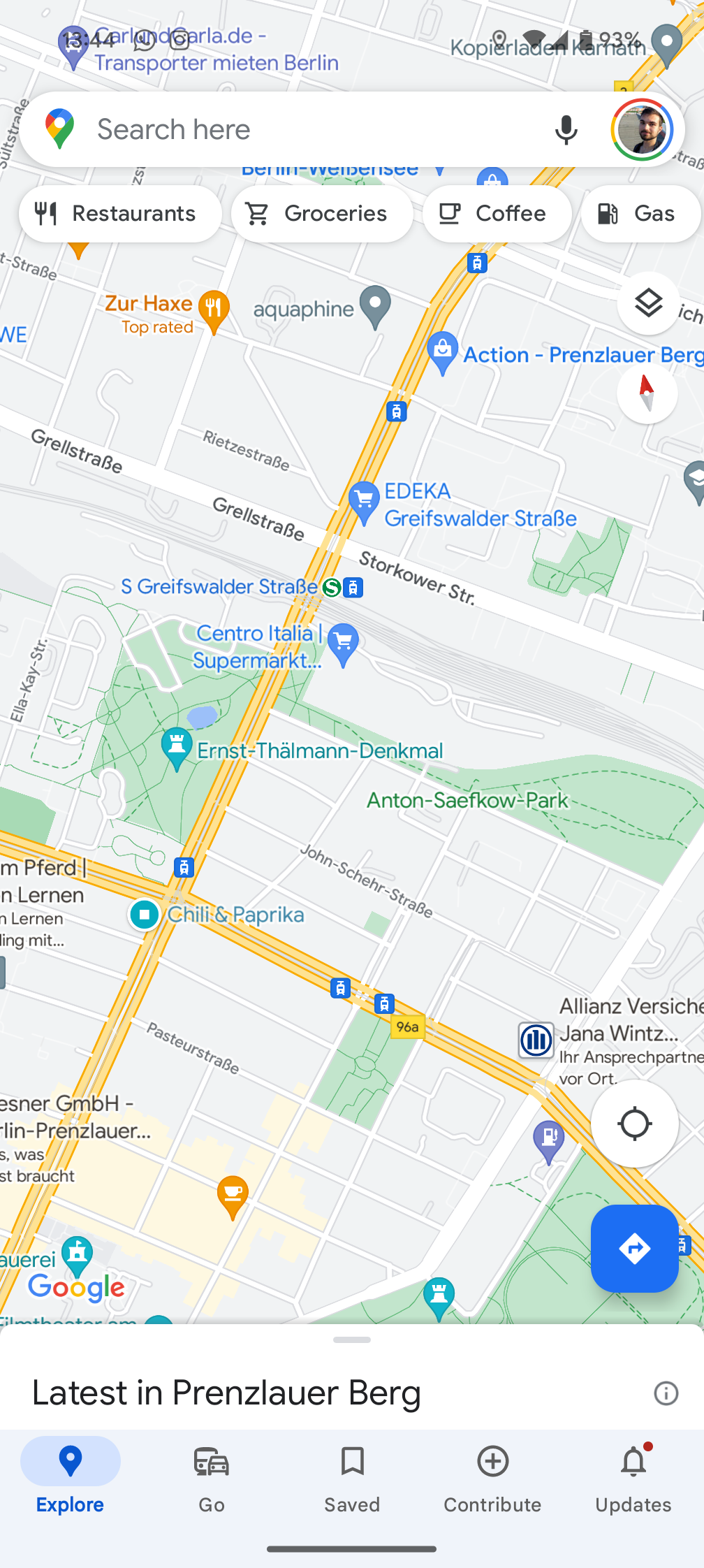 Google Maps showing traffic hazards in a selected area