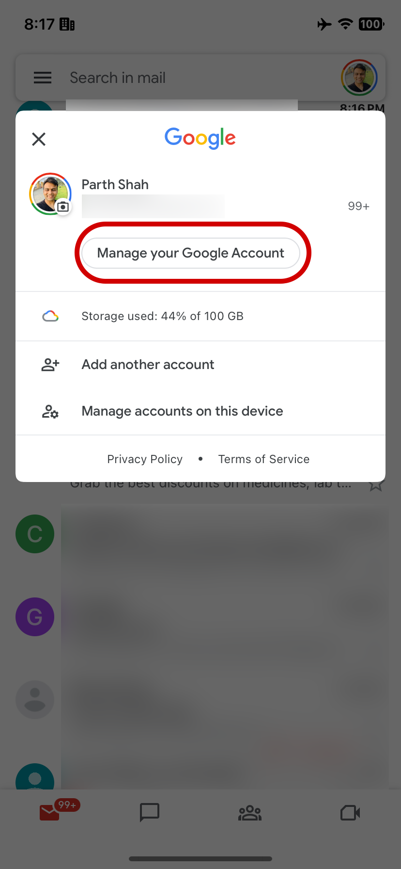 Managing your Google account on iOS 