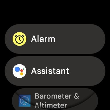 screenshot of apps on pixel watch