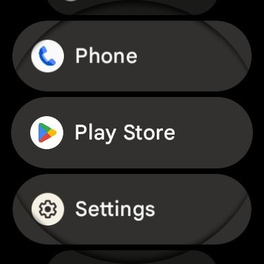 screenshot of apps on pixel watch