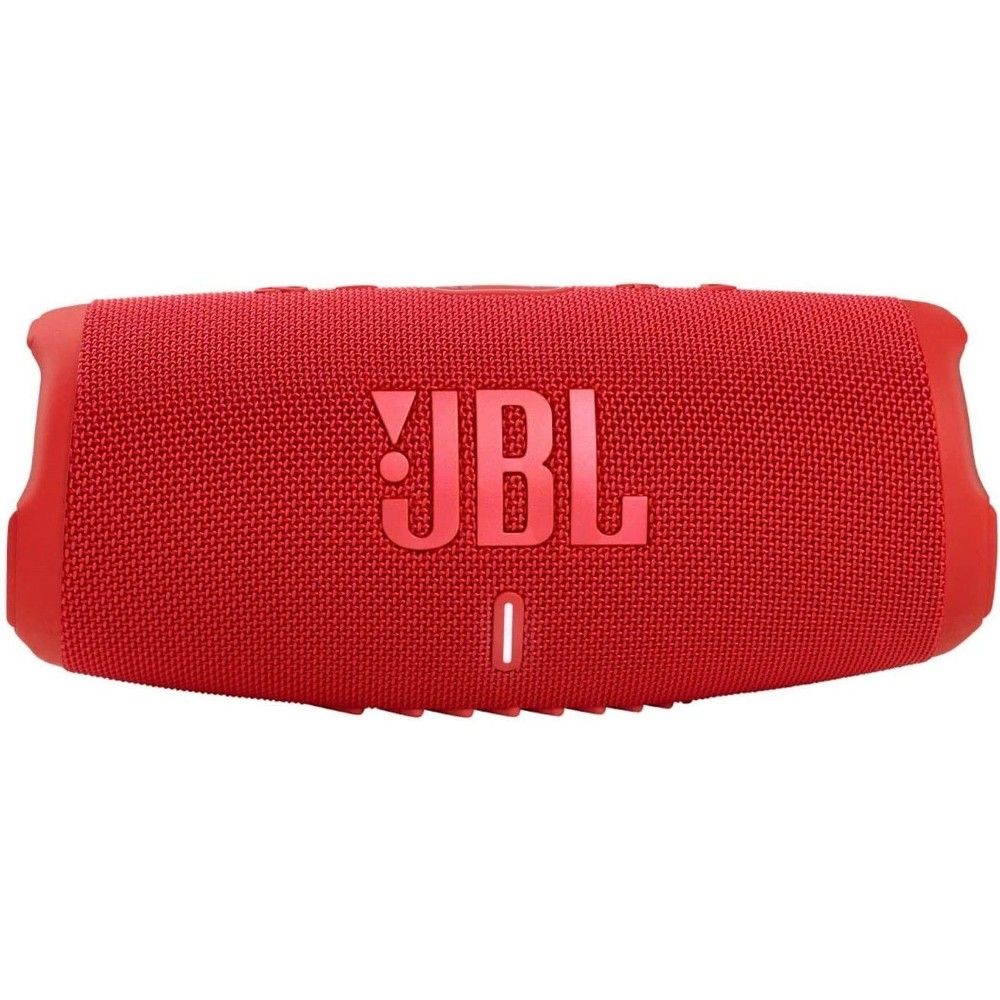 Product image of a red JBL Charge 5 on a white background
