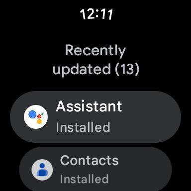 screenshot of some installed apps on pixel watch