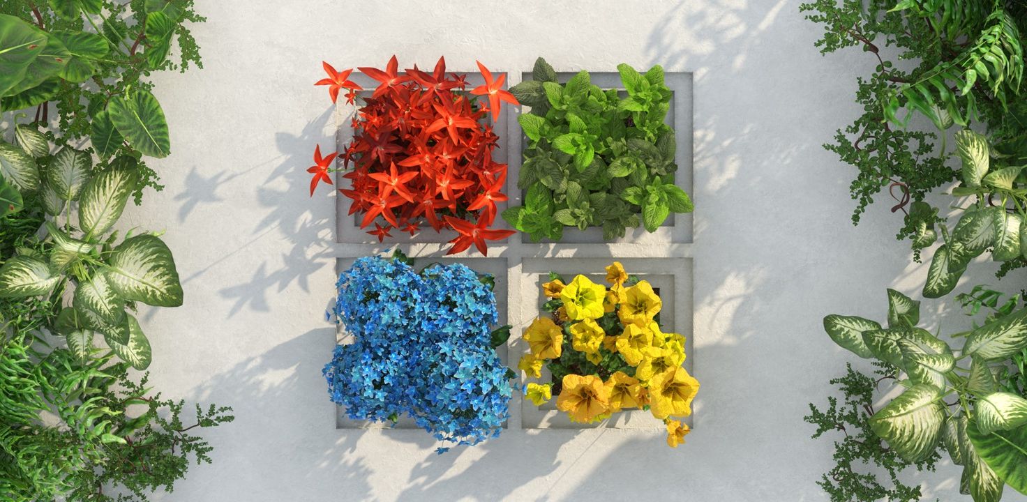  Image of a floral arrangement of the Windows Logo