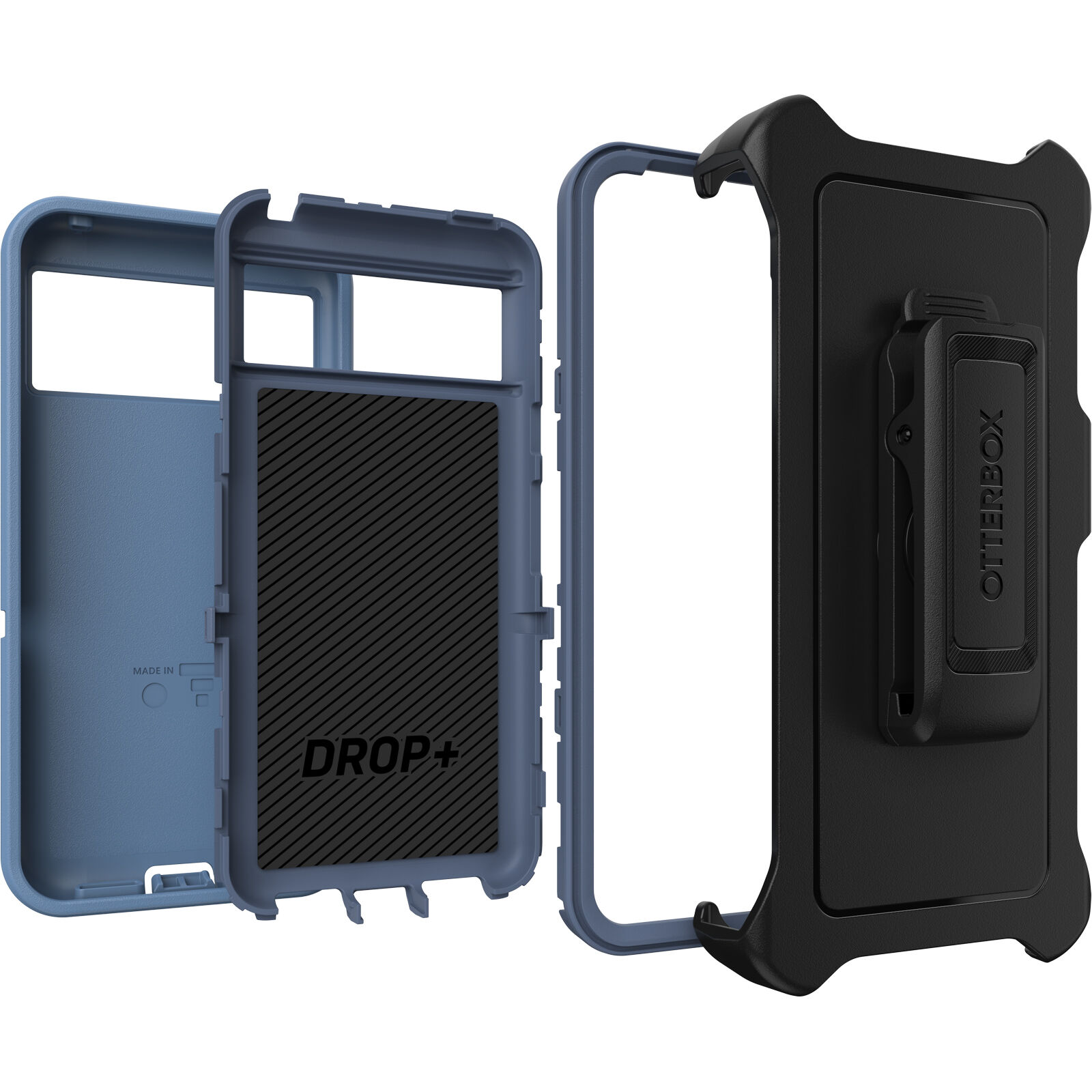 otterbox defender pixel 8, front and back views