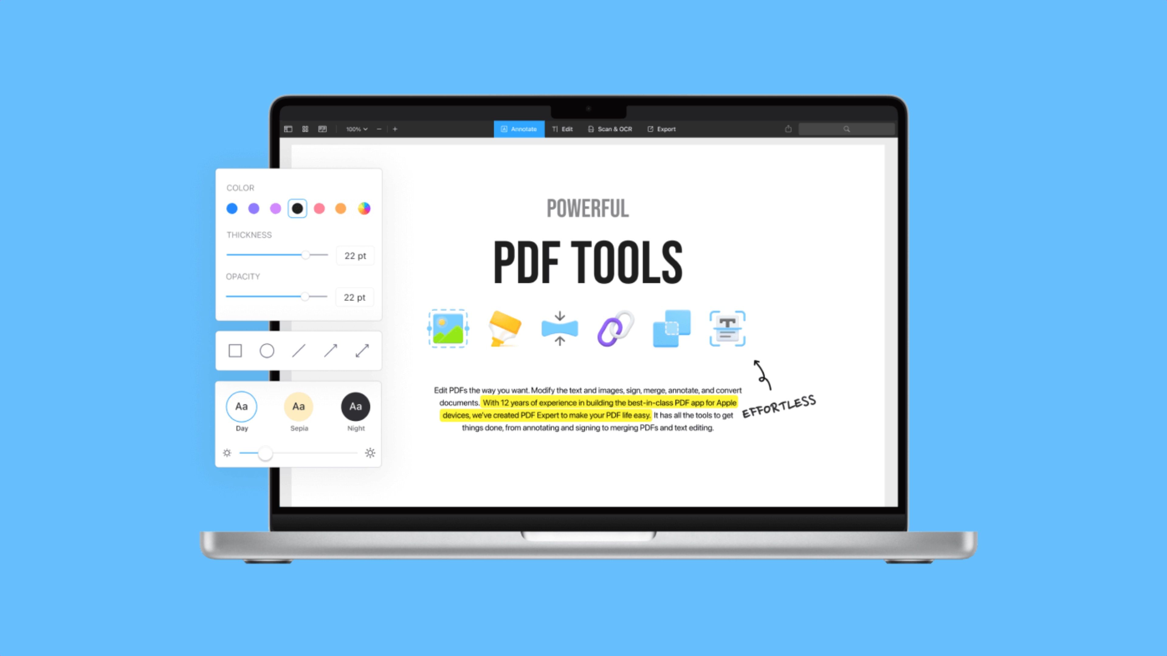 PDF Expert demo shot on a MacBook Pro