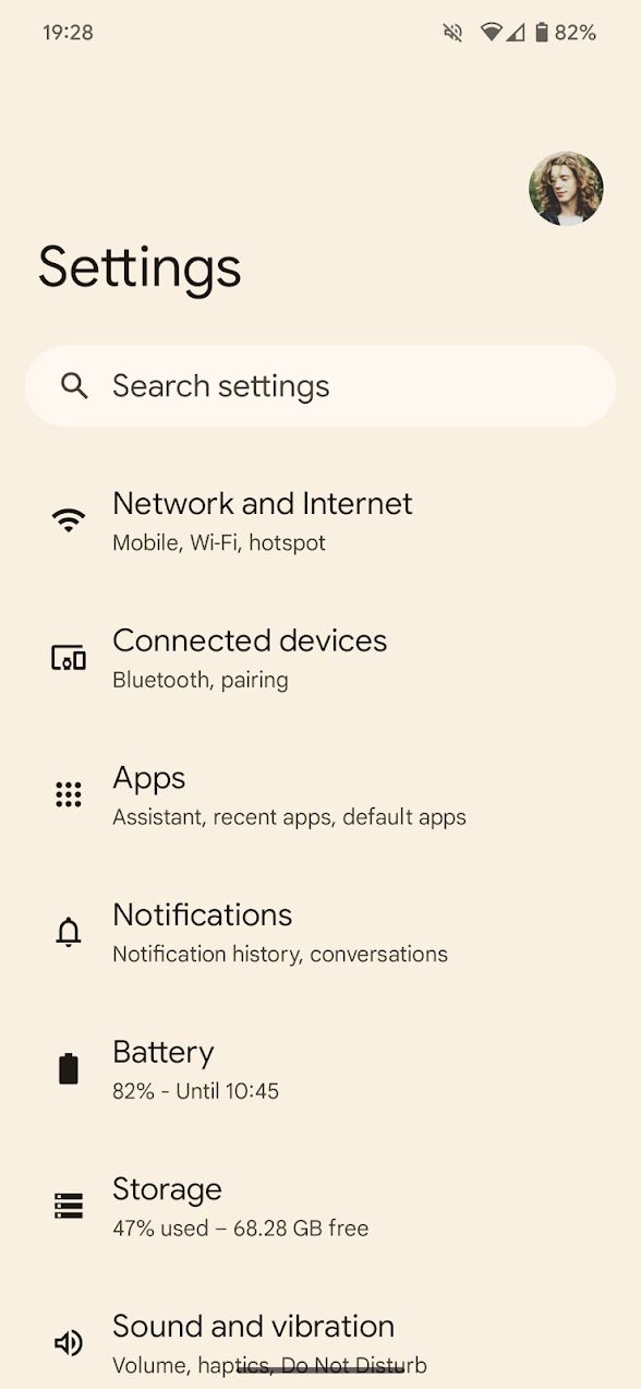 screenshot of settings window on Pixel phone running Android 14