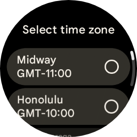 Select time zone on Google Pixel Watch 2