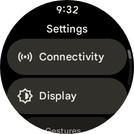 Settings on Google Pixel Watch 2