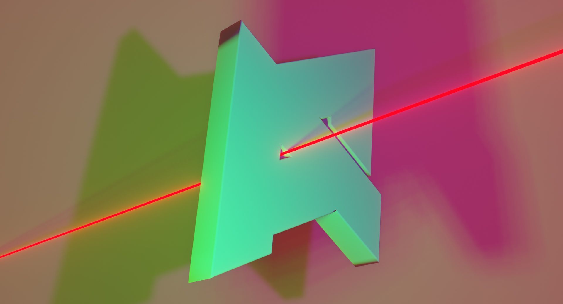 3D AP logo illuminated in a virtual scene