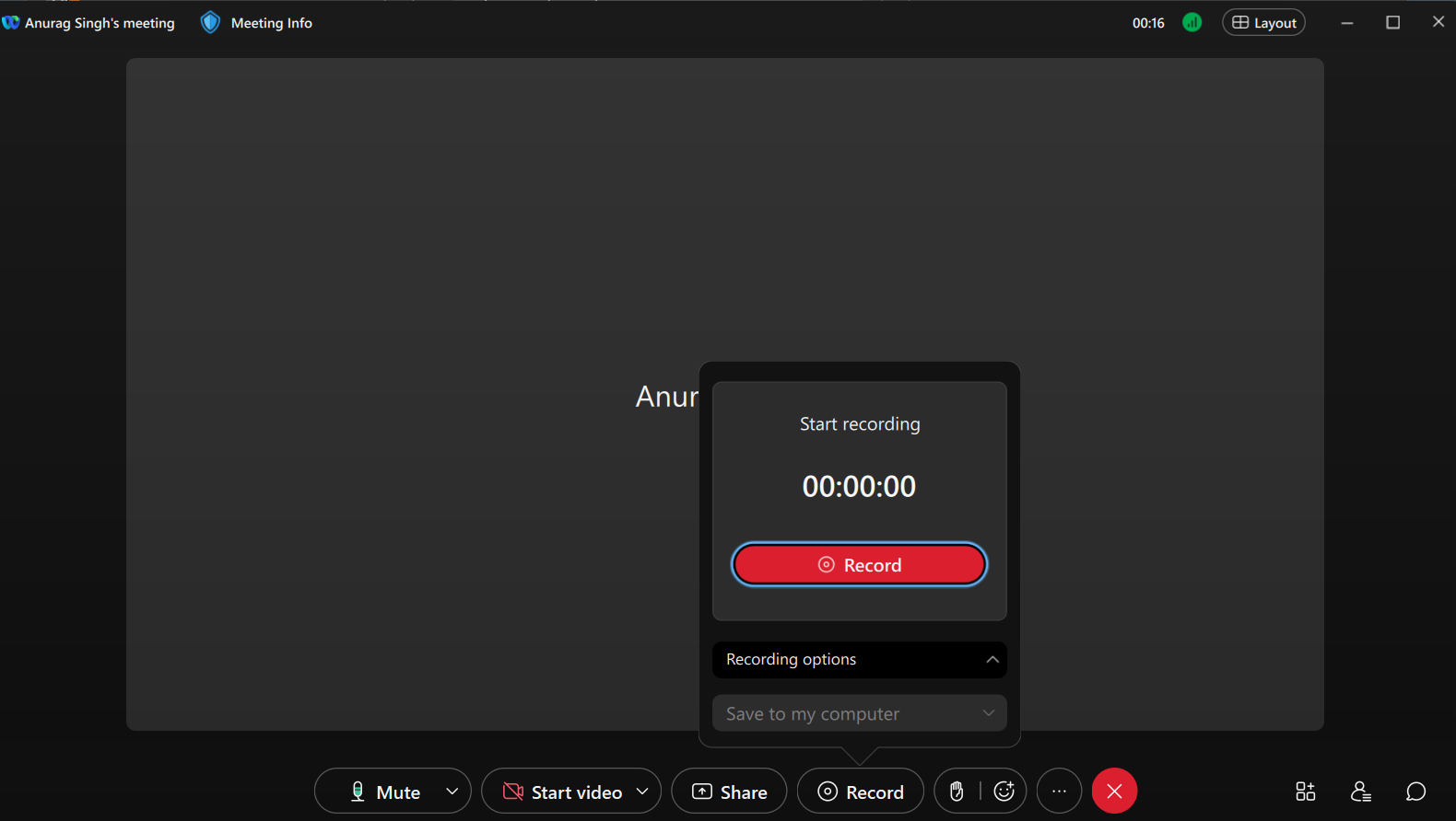 How to record a webex meeting