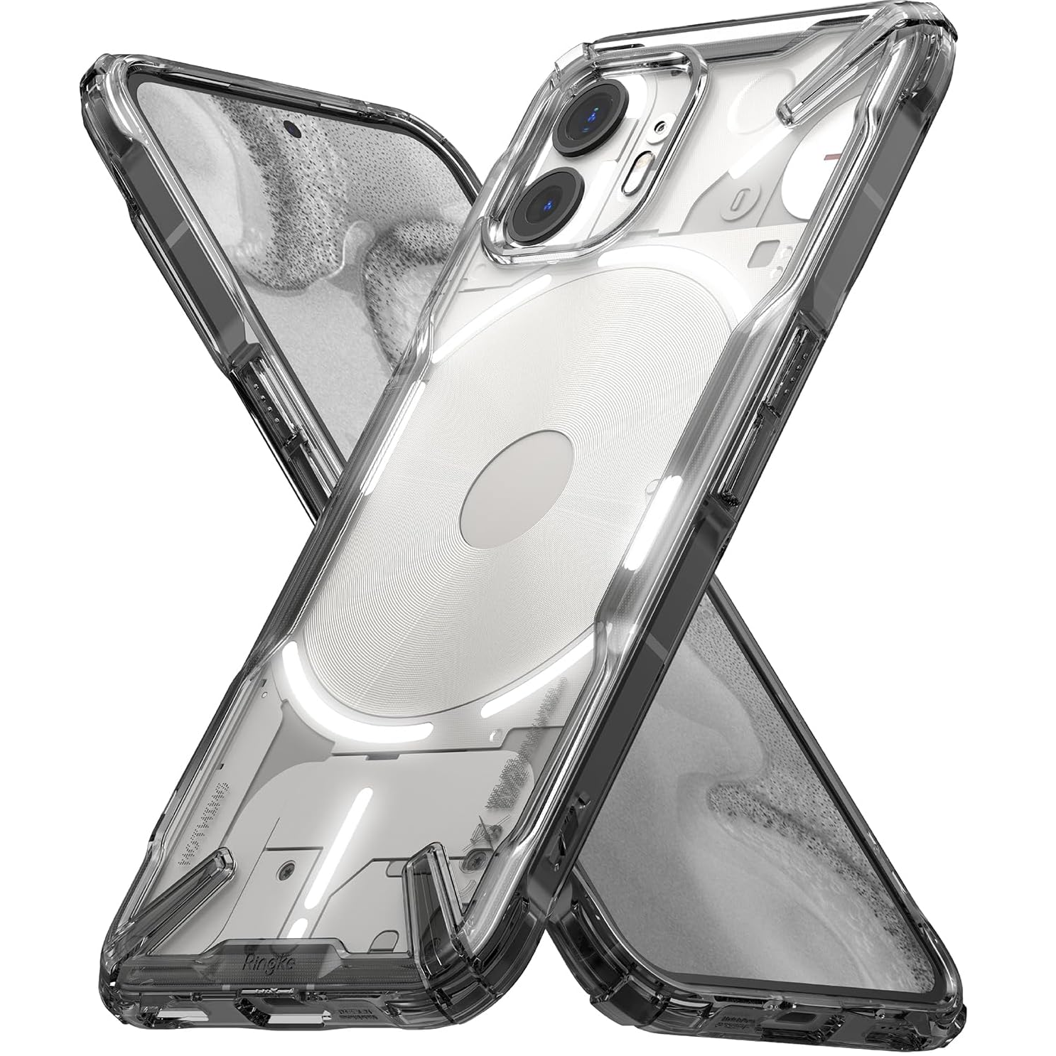 Ringke Fusion X case for Nothing Phone 2, front and back views