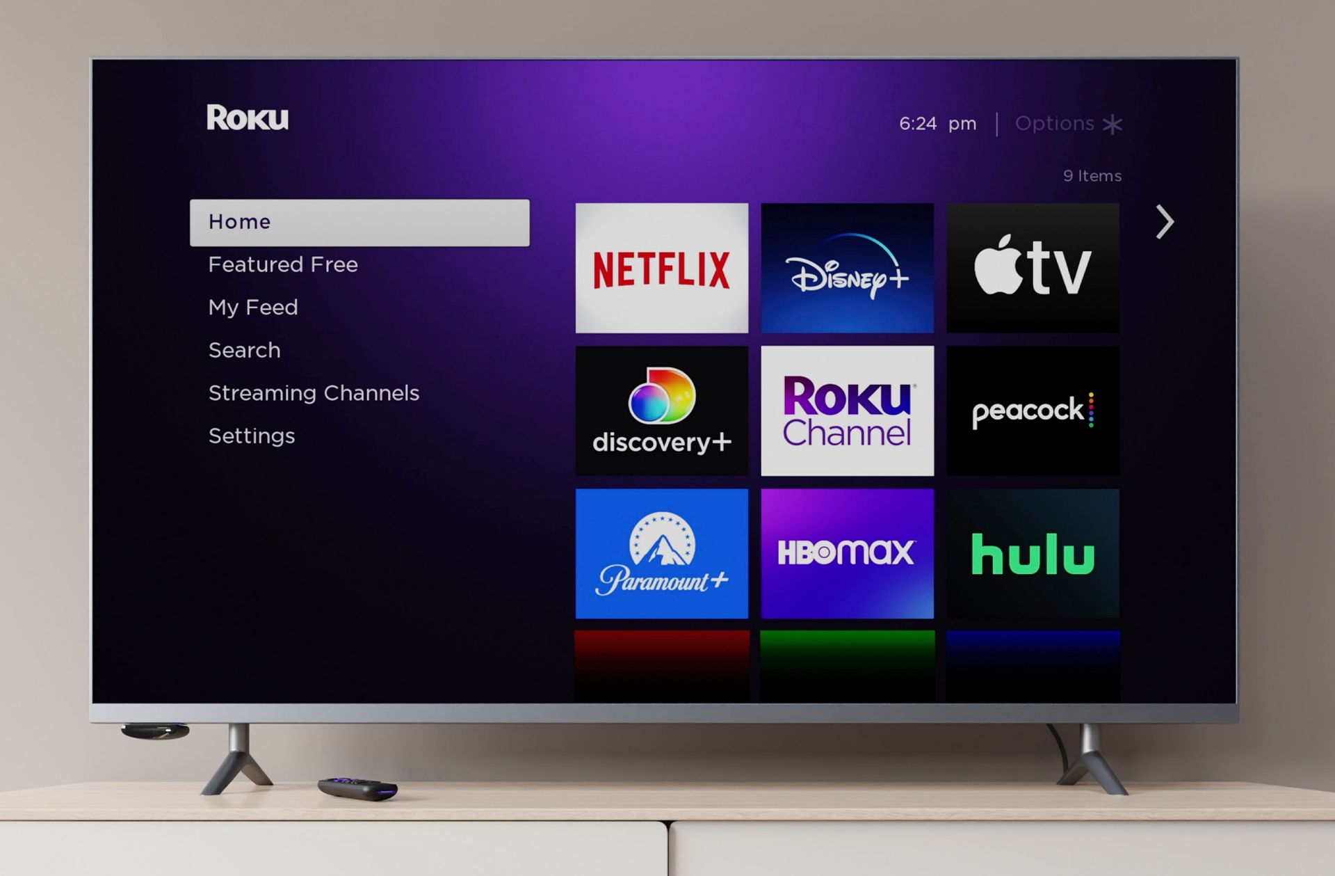 Image showing a TV with Roku OS opened on it