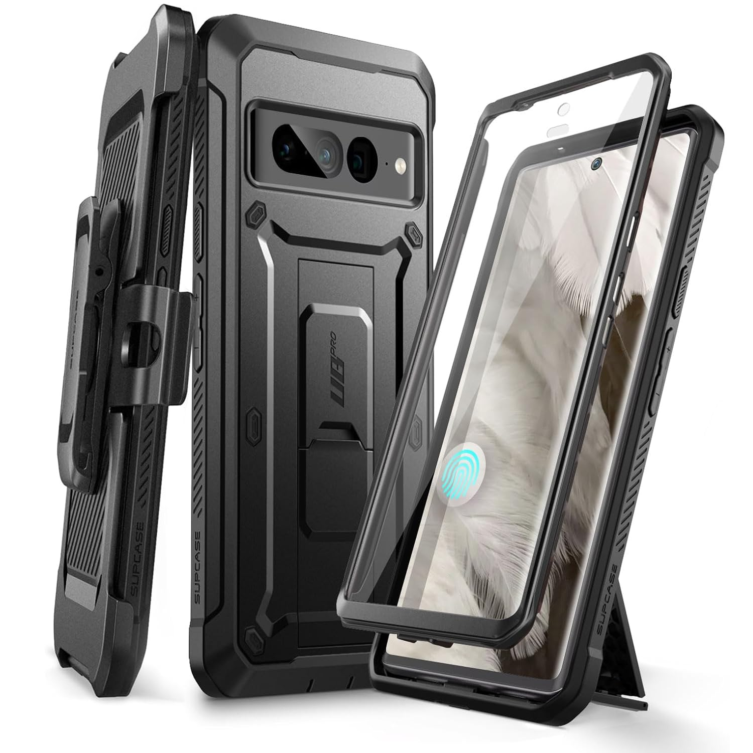 supcase unicorn beetle pro pixel 8, front, side, and back views