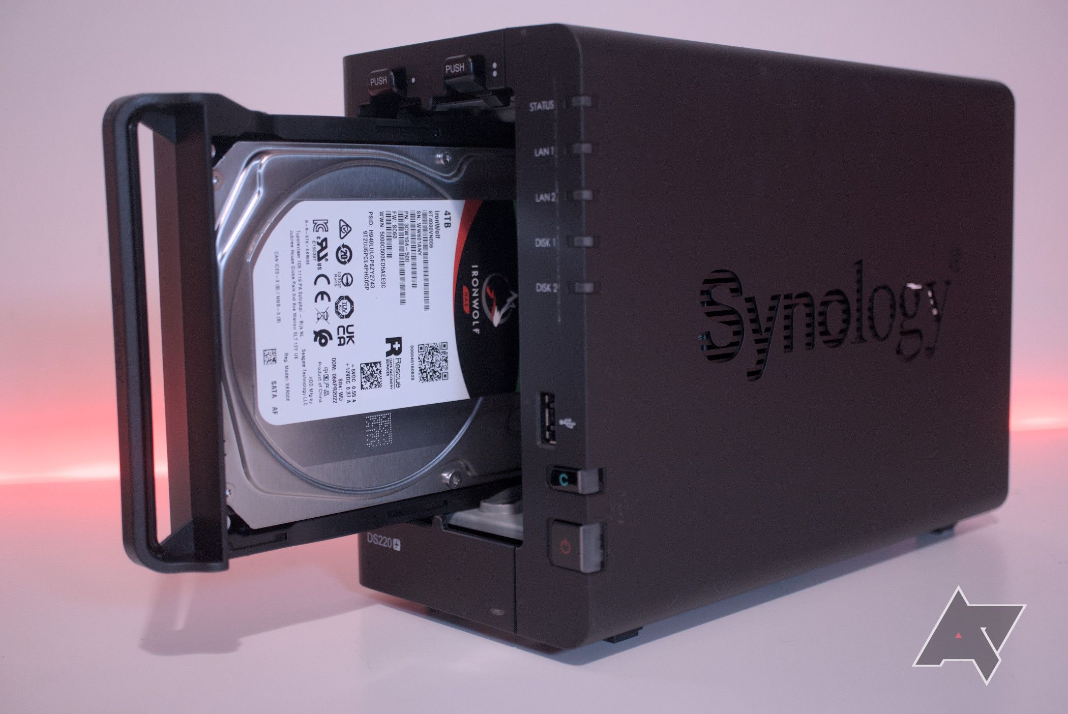 Synology DiskStation DS220+ tray have inserted in the front