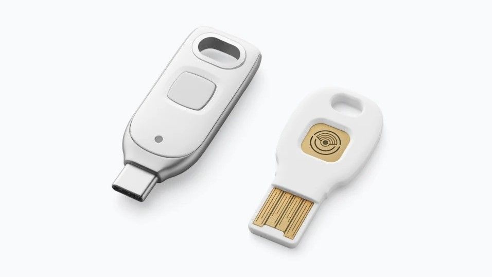 Titan security keys in USB-C and USB-A options side by side
