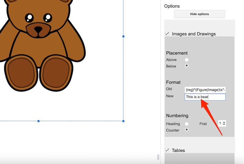 How to add captions to images in Google Docs