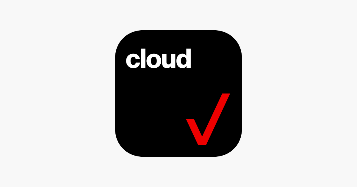 The Verizon Cloud Logo with a red checkmark against a black background.