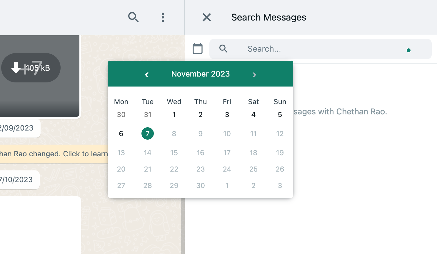 WhatsApp Search by Date