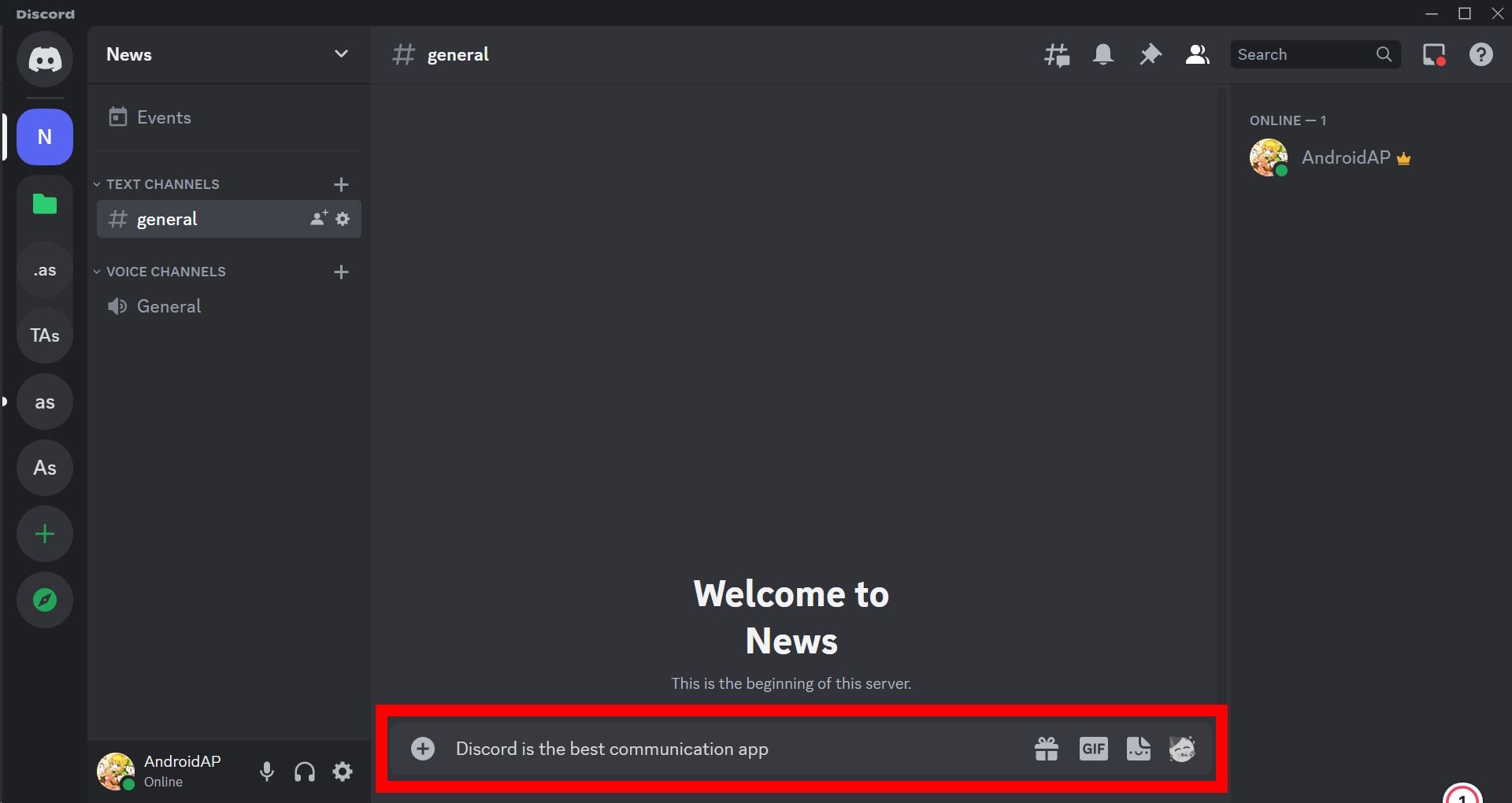 how to put a line between text in discord