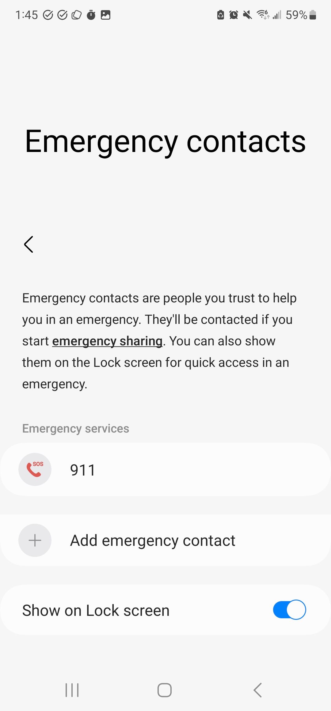 Android How to share your health details during an emergency call
