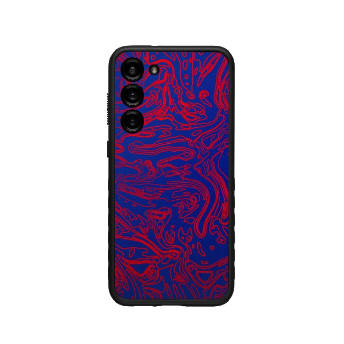 Dbrand Grip Case for Galaxy S23+ with a marbleized design, back view