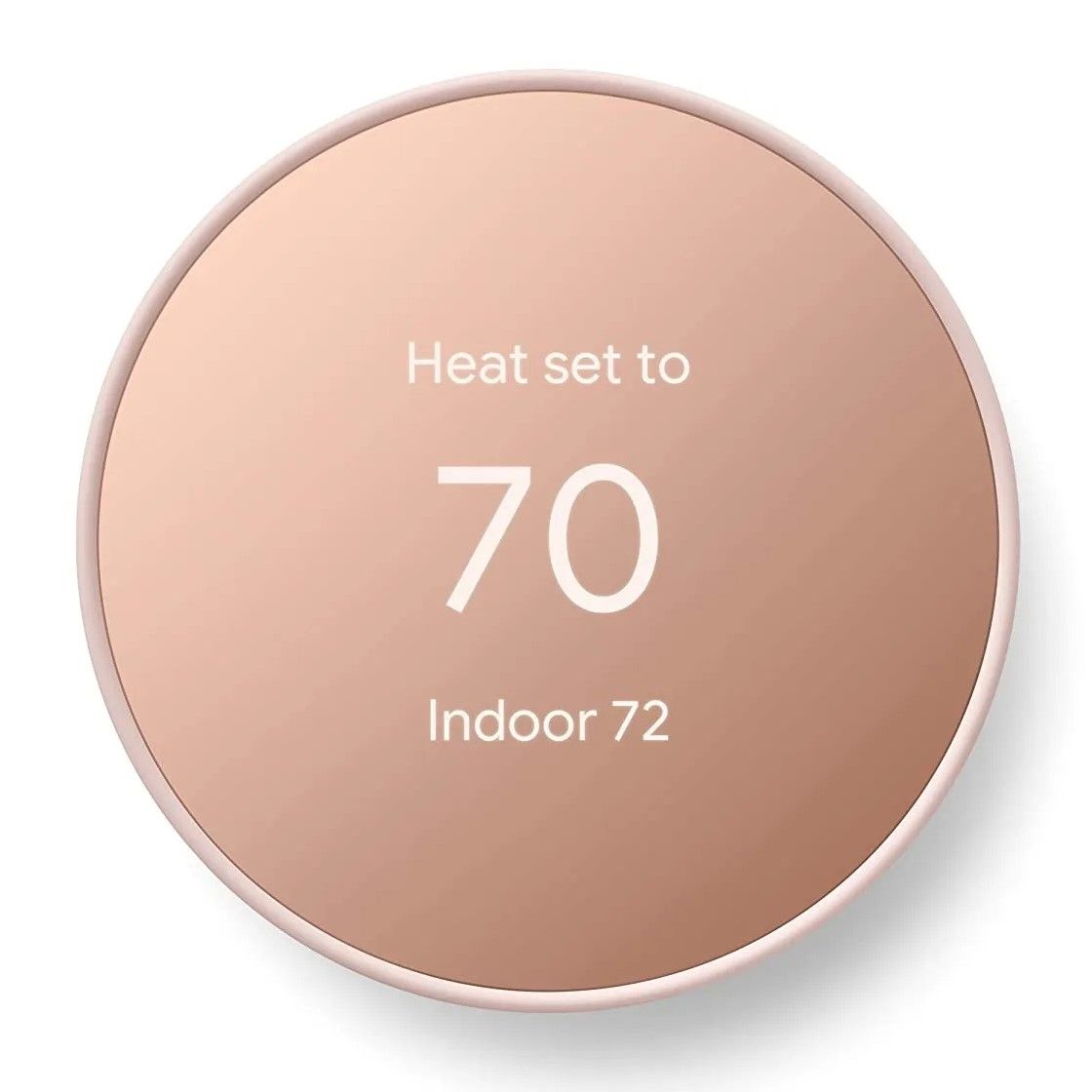 Google Nest Thermostat with temperature information displayed