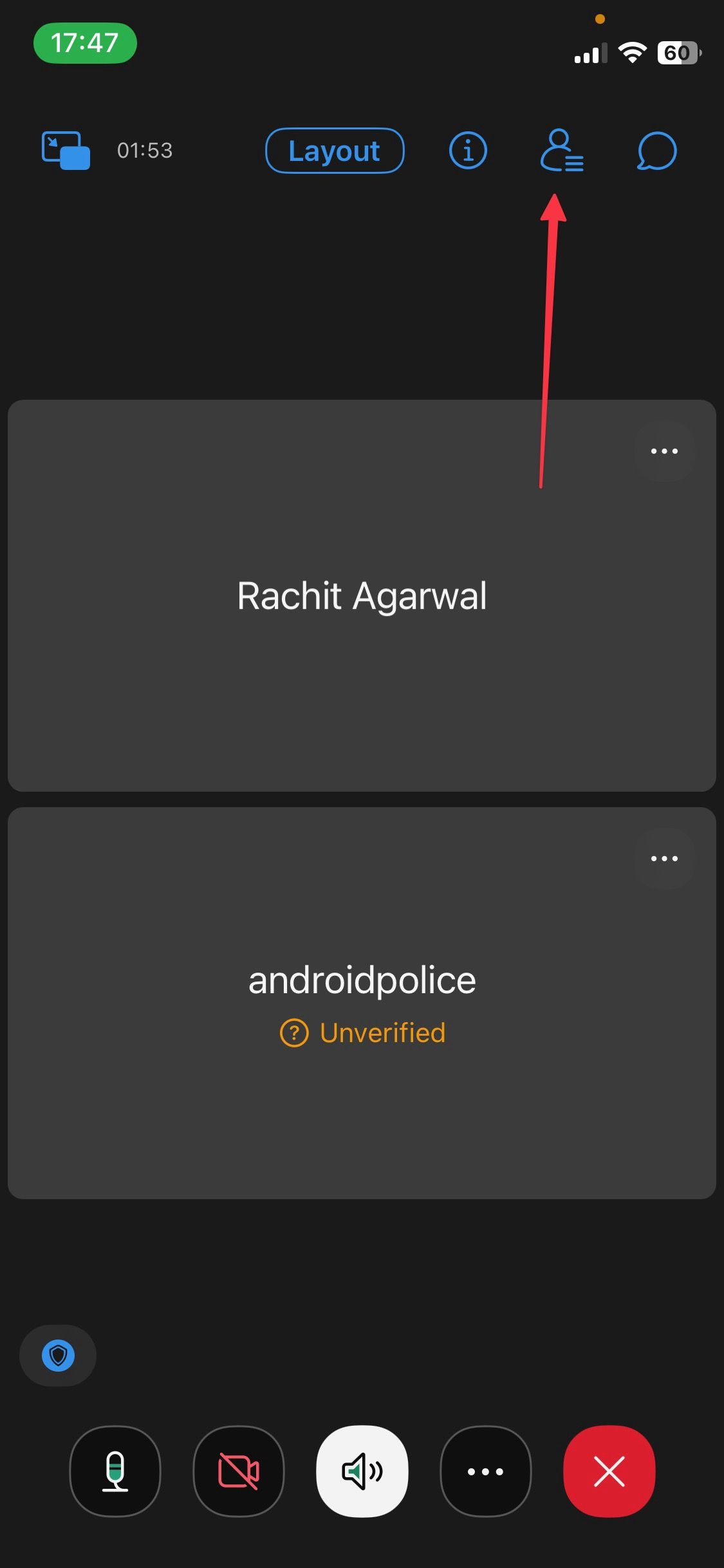 How to mute a ex participant