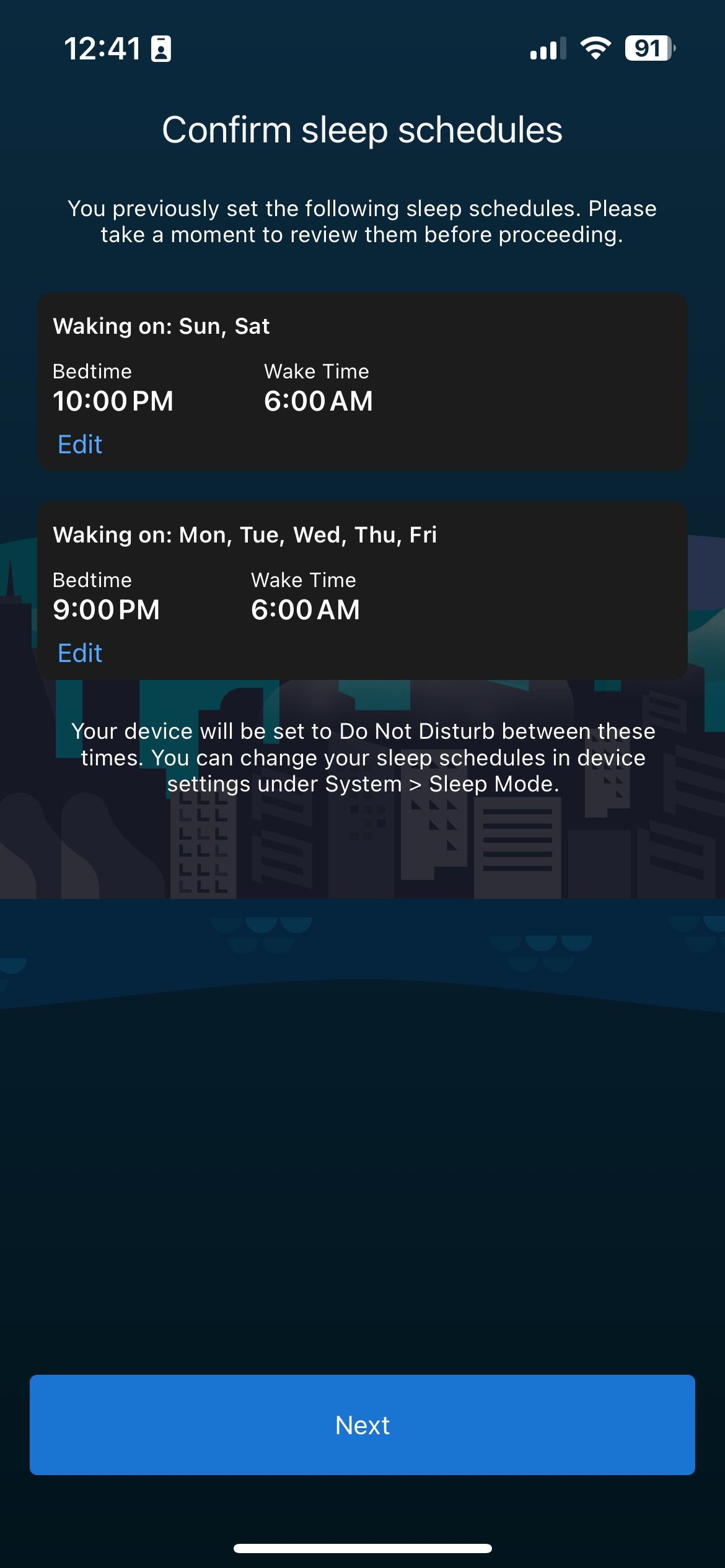 Gamin on iPhone sleep schedule