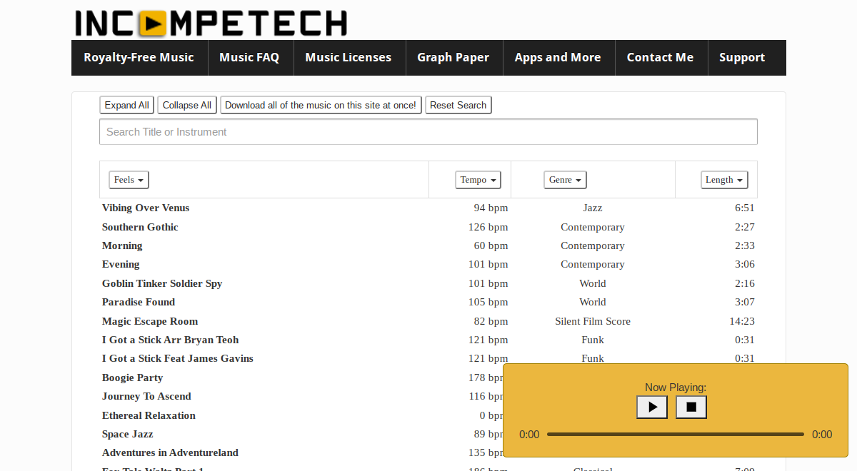 Incompetech Collections The top 10 public domain music websites