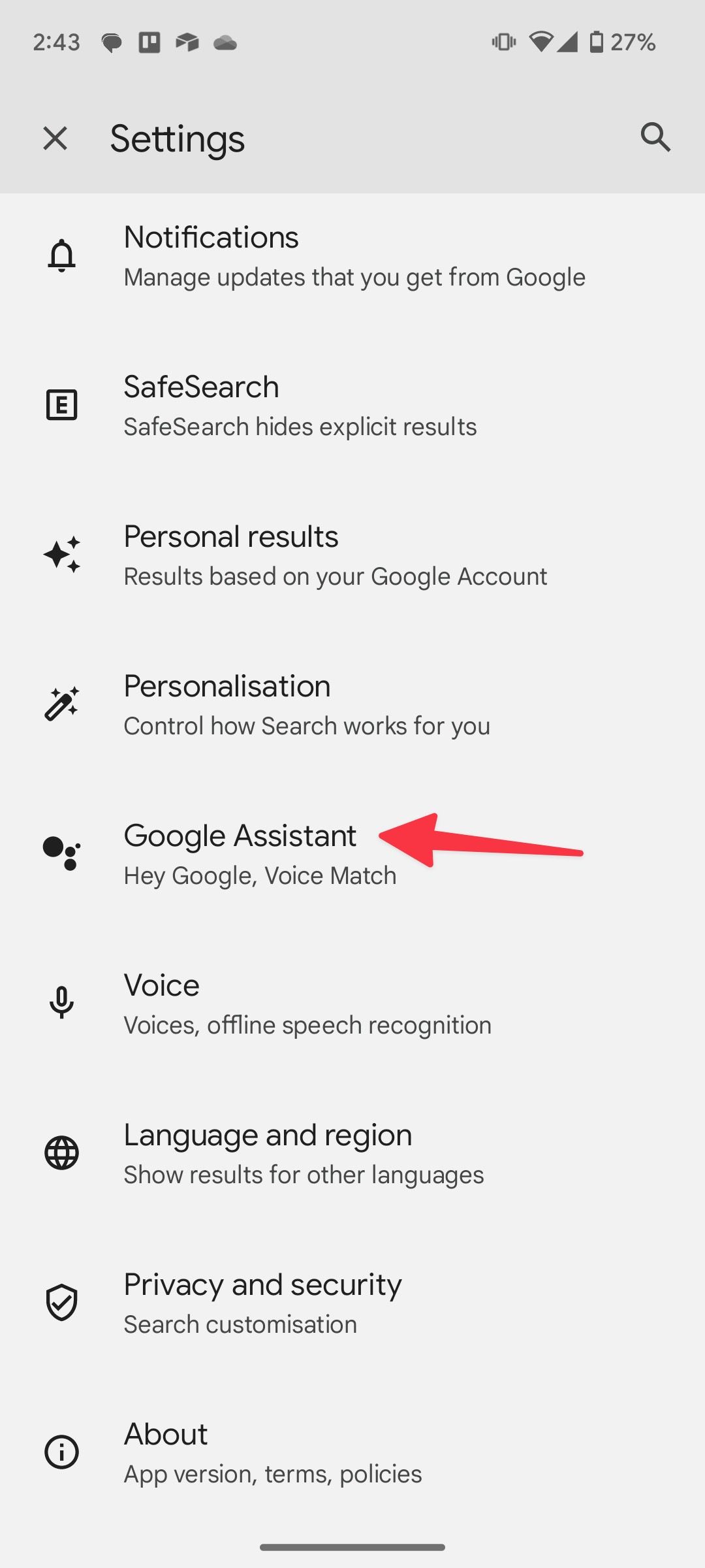 Google assistant setup