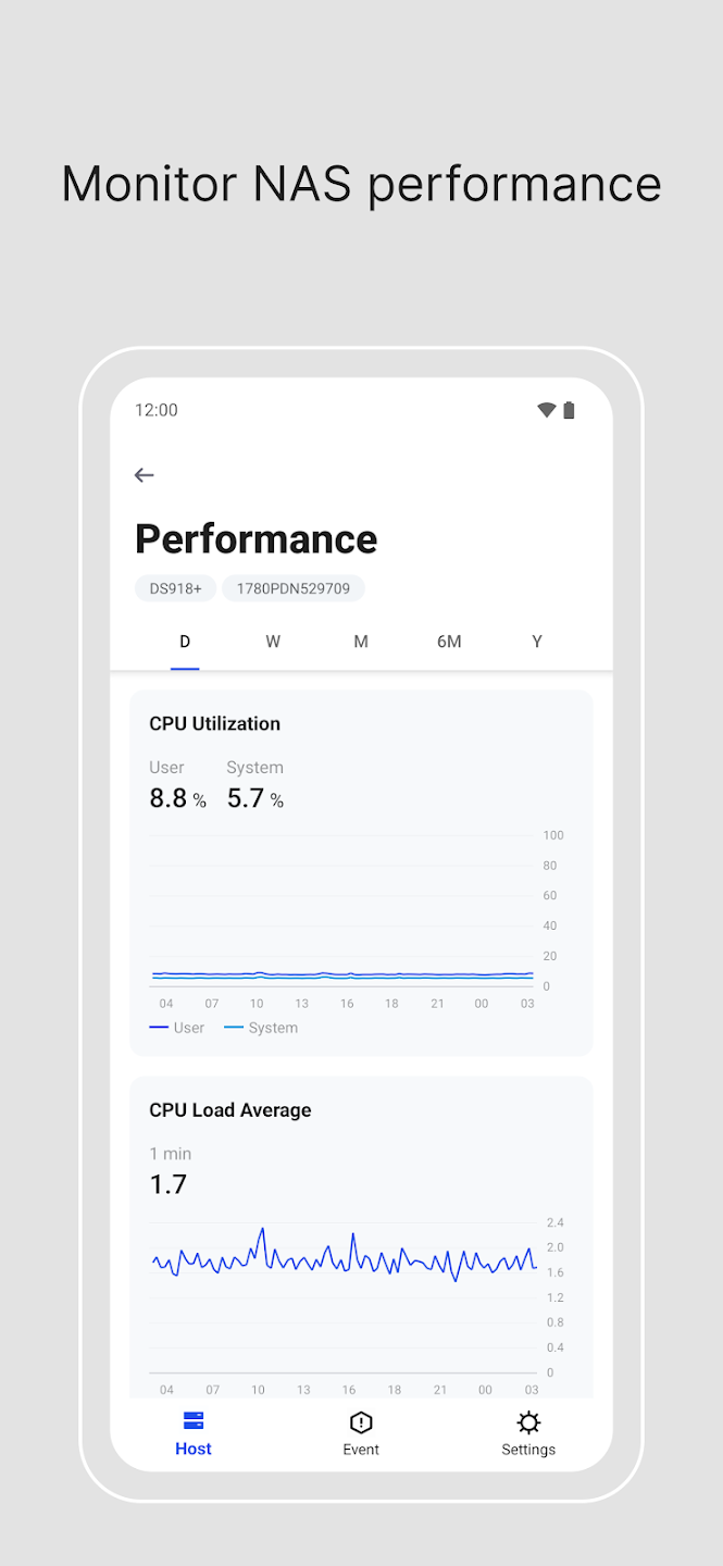 Screenshot of the Synology Active Insight Android app