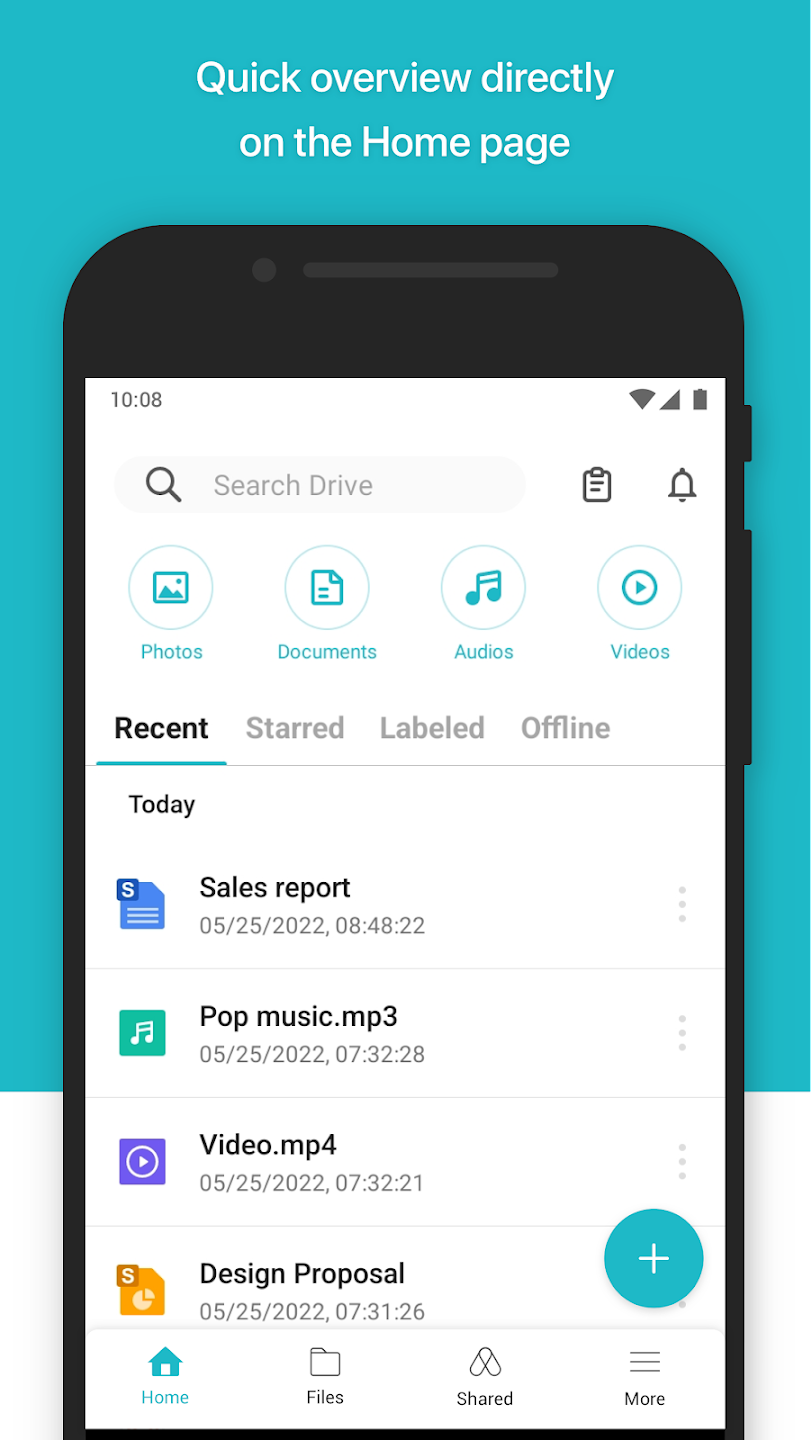 Screenshot of the Synology Drive Android app
