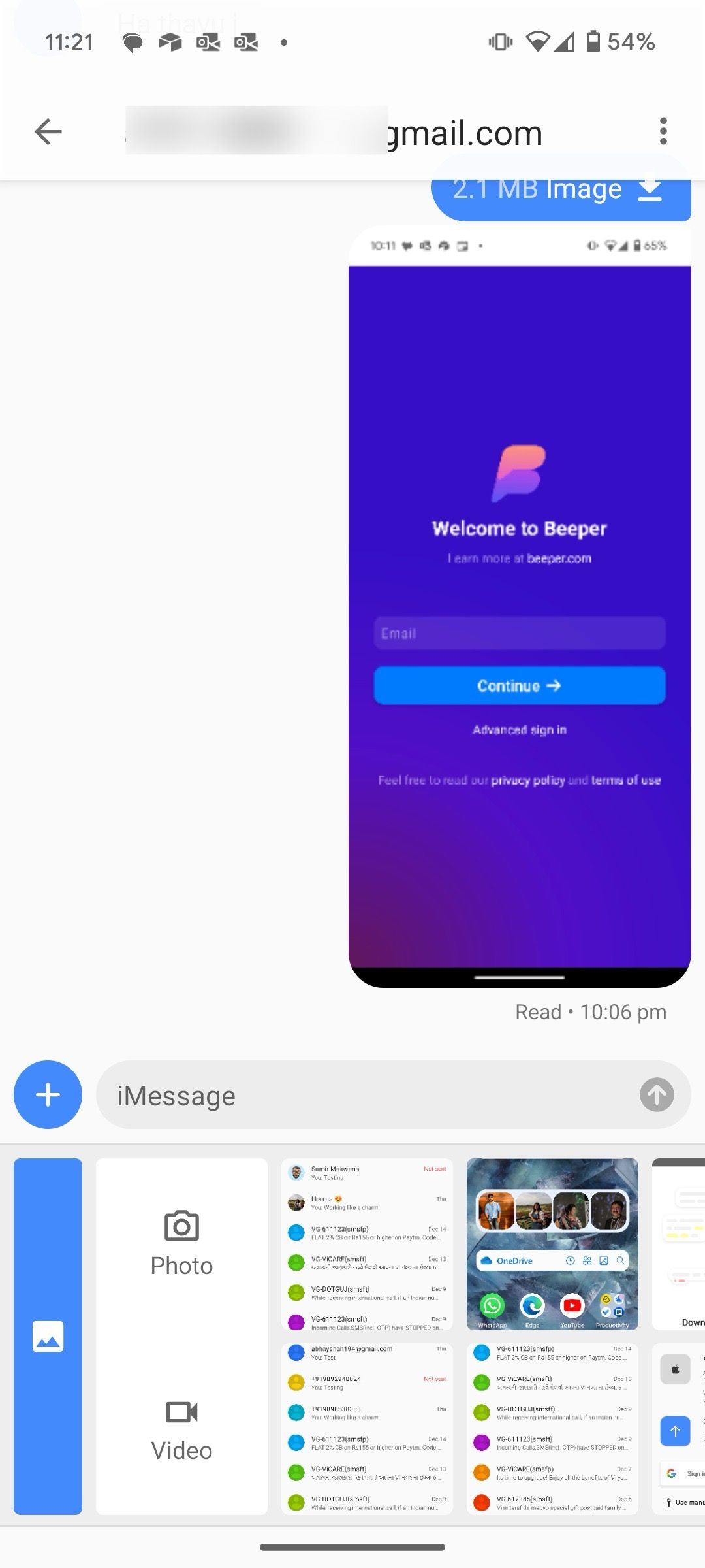 can i send message from imessage to android