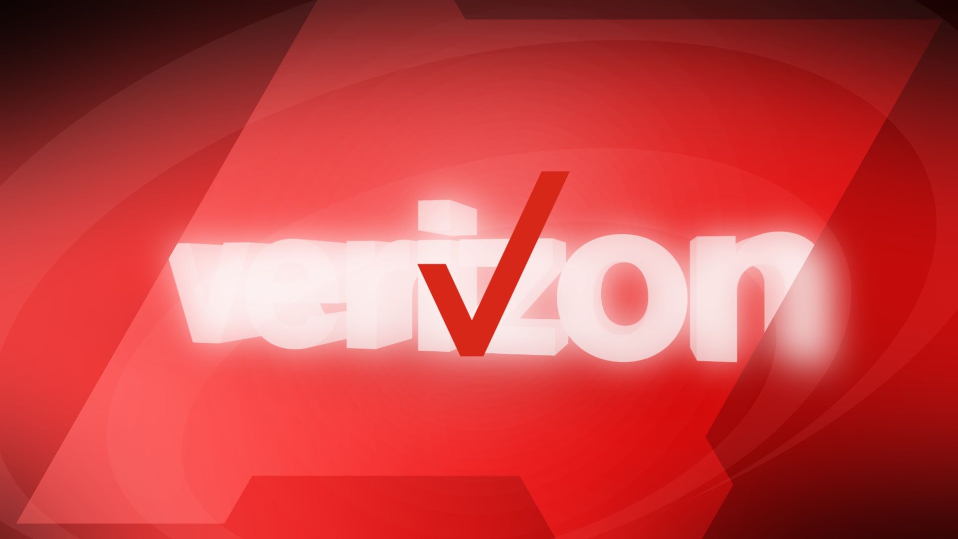 The Verizon logo against a red background