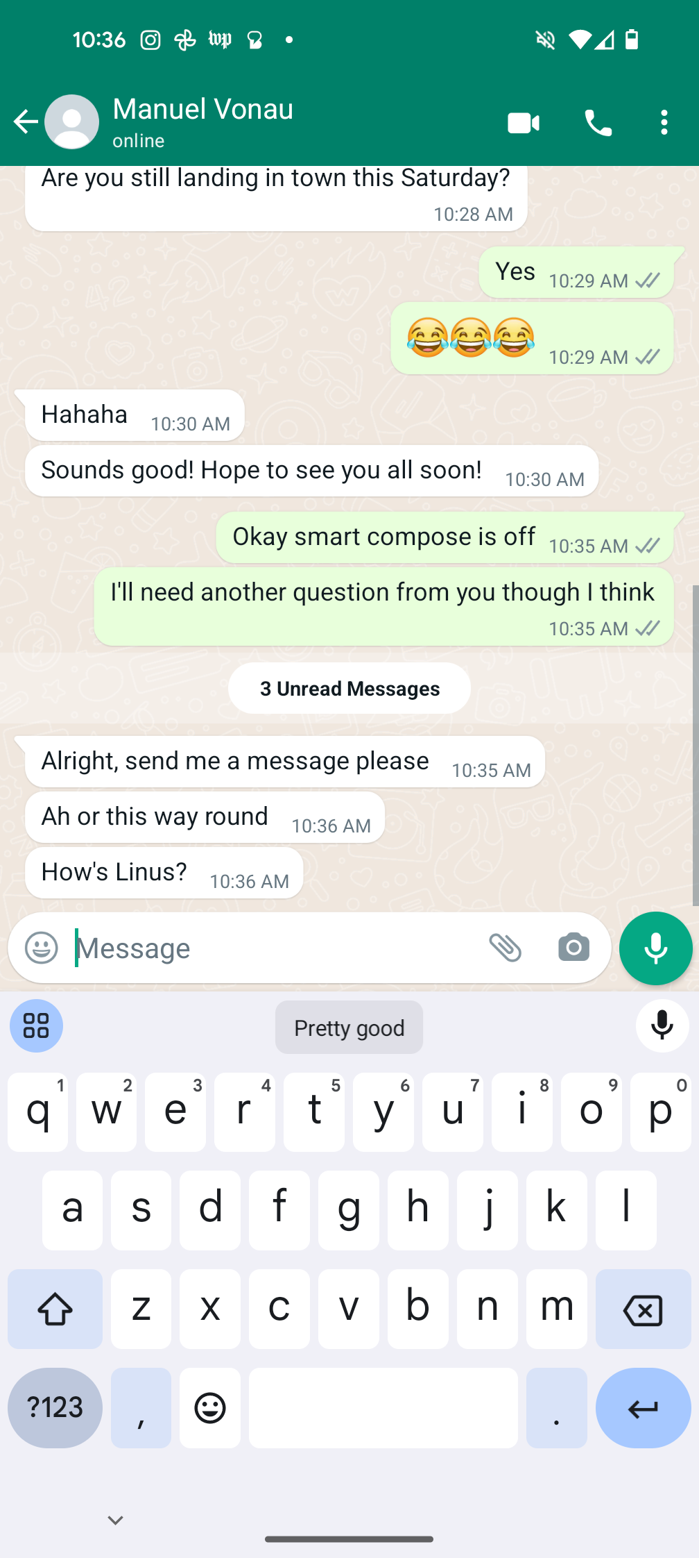 WhatsApp Gemini response screenshot