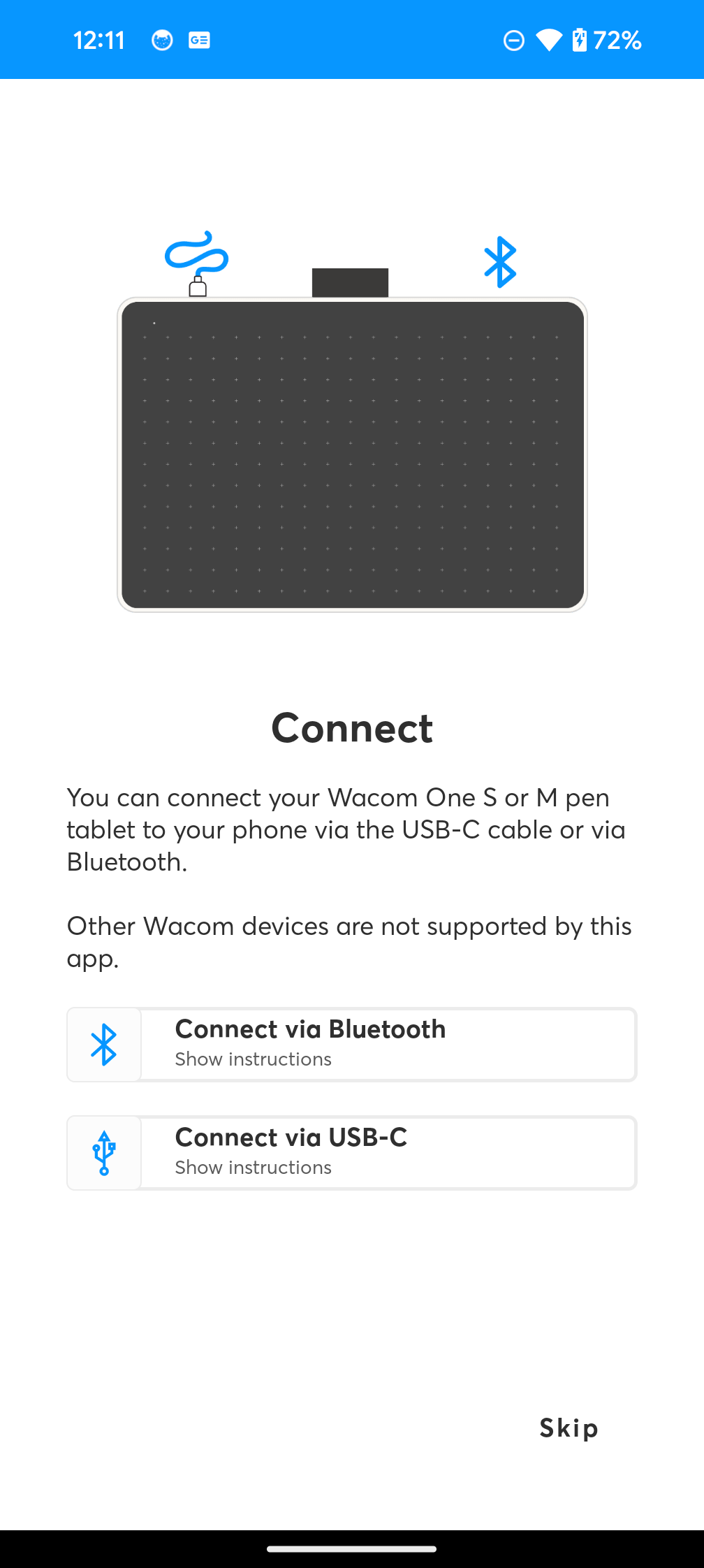 Setting up a Wacom Center connection