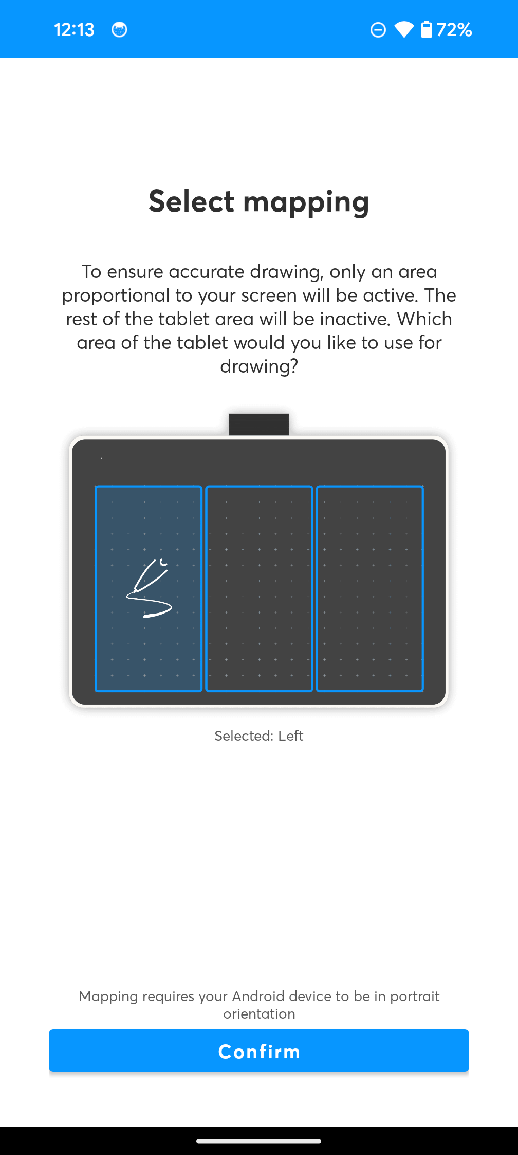 Wacom Center Setup Options