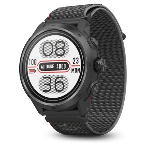 Coros Apex 2 Pro with digital watch face on a white background