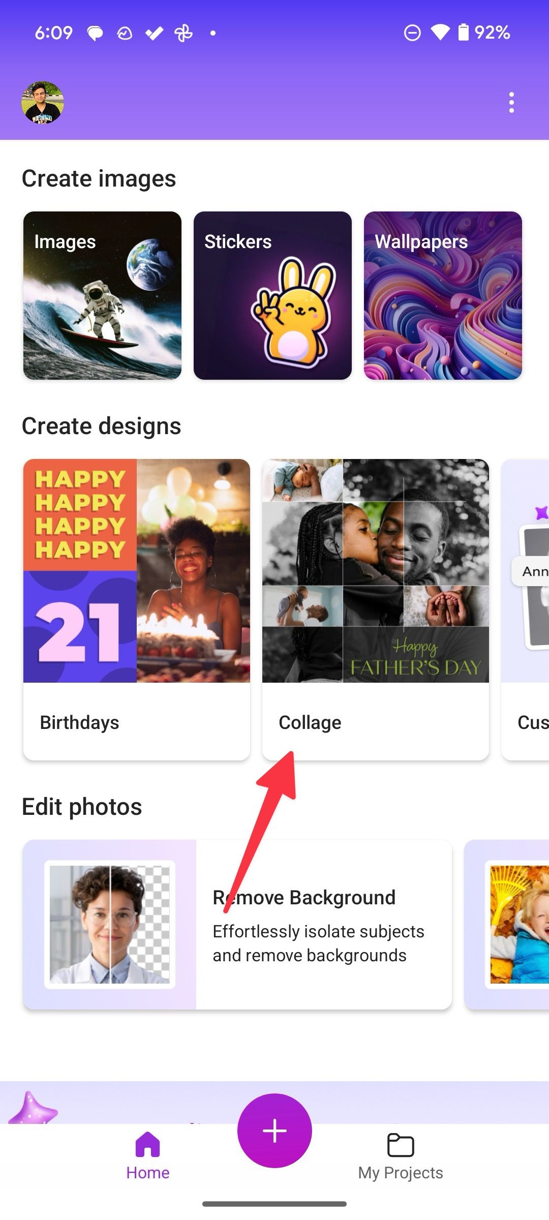 Create collage in Microsoft designer