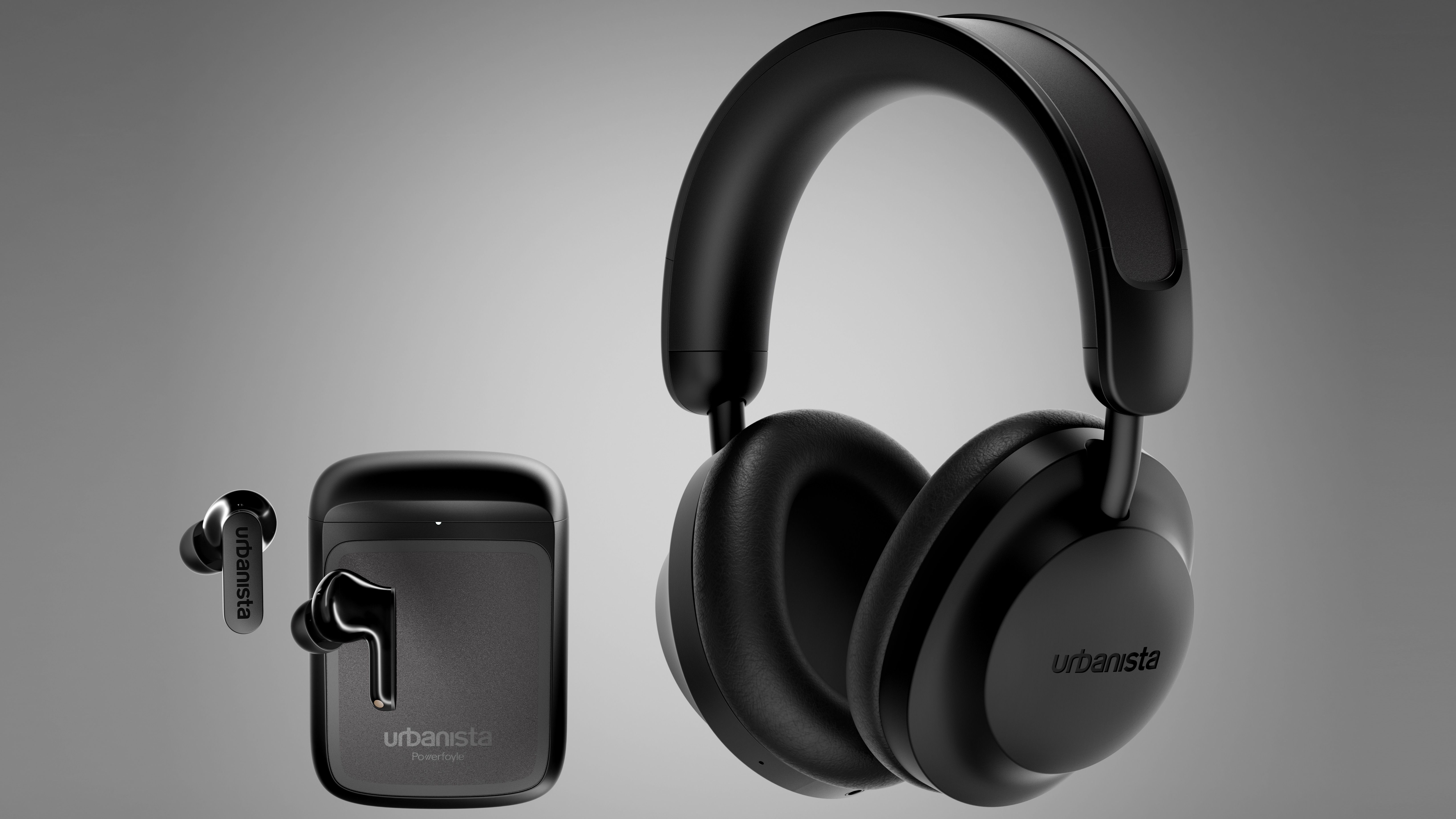 A photo of Urbanista headphones and earbuds