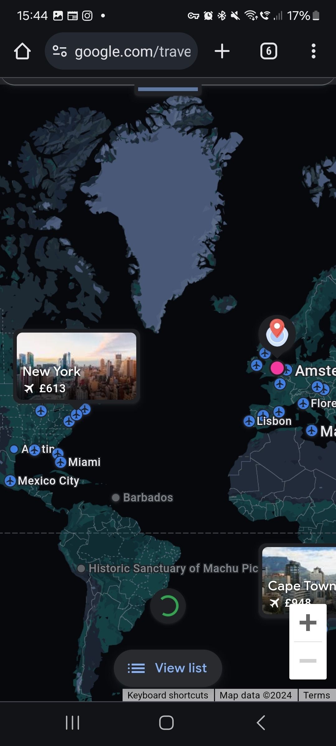 explore Google tool with the map zoomed out