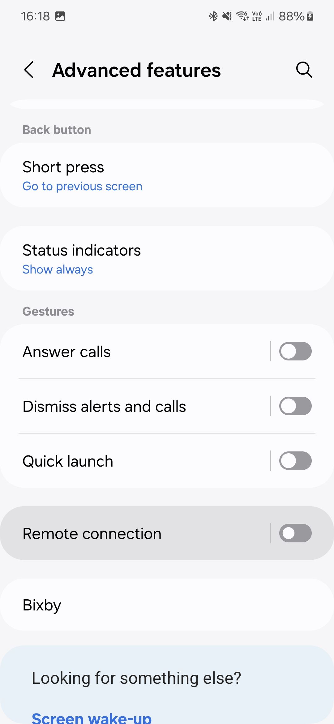 Screenshot of the Galaxy Wear app showing the Galaxy Watch6's Advanced Features settings